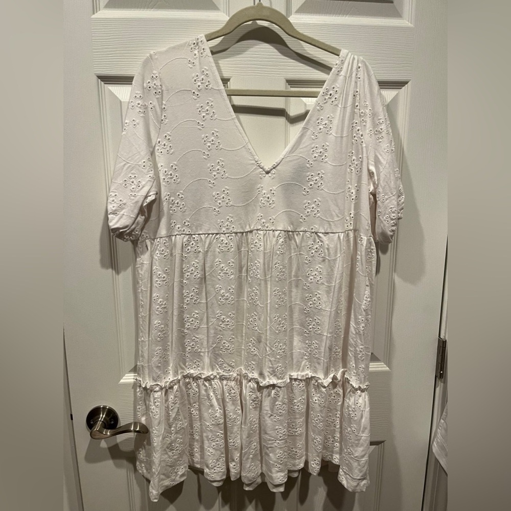 ASOS White Eyelet Midi Dress